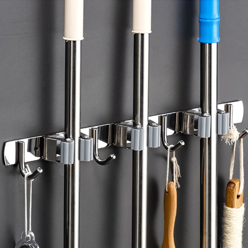 Mop & Broom Holder for Kitchen & Bathroom