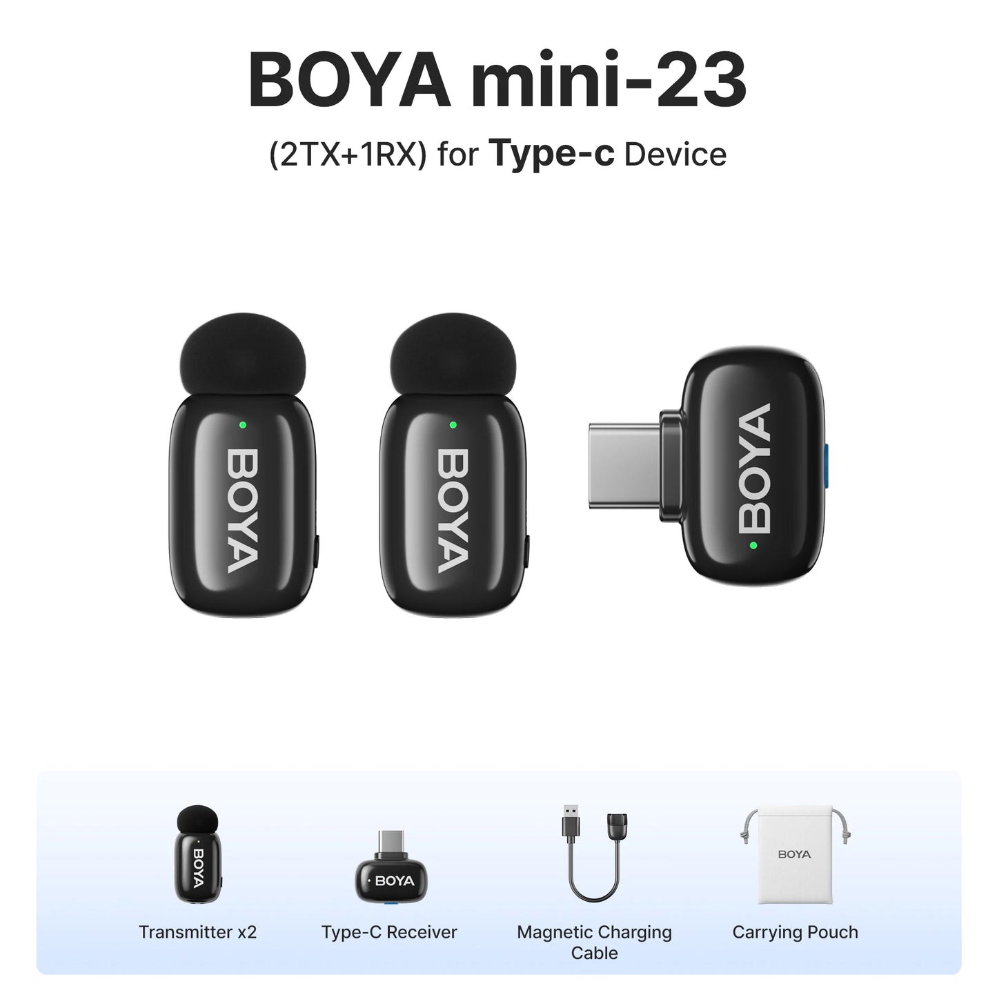 BOYA Mini Wireless Lavalier Microphone – Compact Audio for iOS & Android