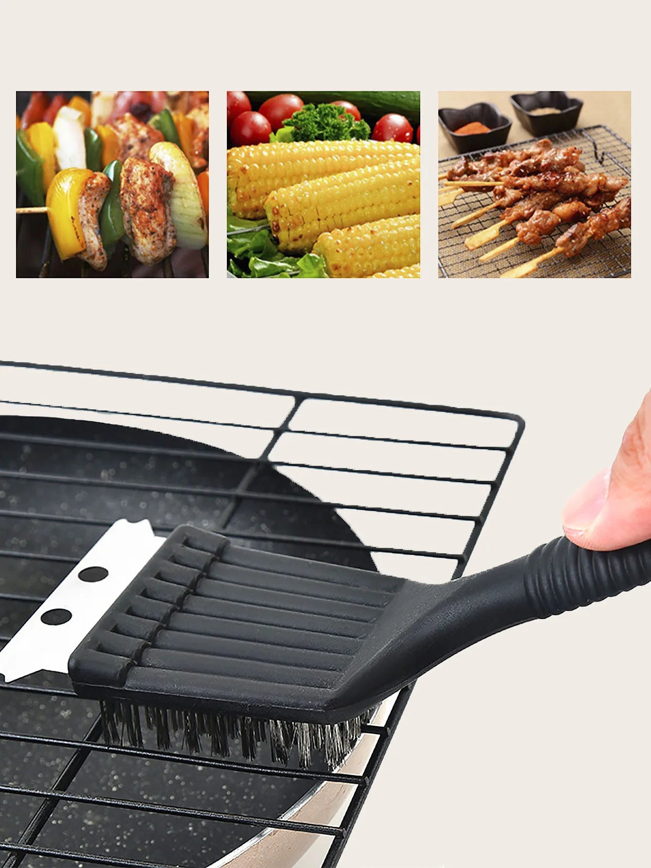 Stainless Steel Grill Cleaning Brush 2-in-1