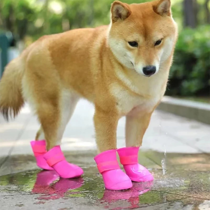 Waterproof Anti-Slip Rain Boots for Dogs and Cats - 4Pcs