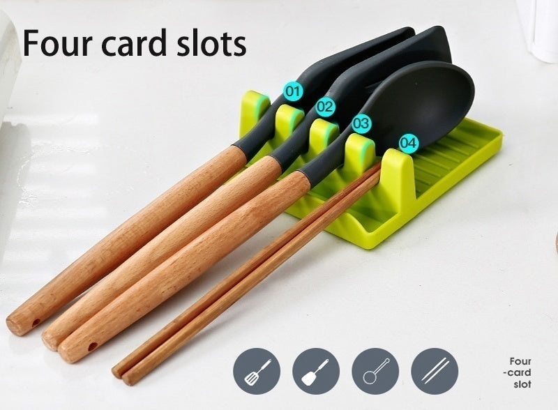 Non-slip support for kitchen utensils