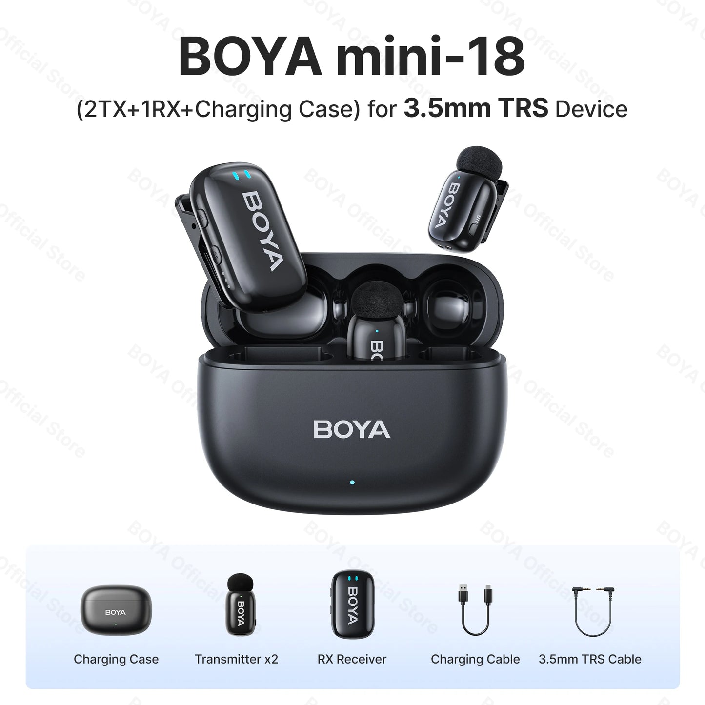BOYA Mini Wireless Lavalier Microphone – Compact Audio for iOS & Android