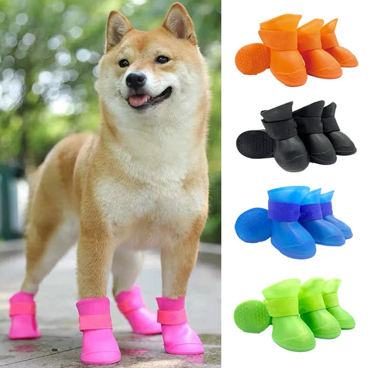 Waterproof Anti-Slip Rain Boots for Dogs and Cats - 4Pcs