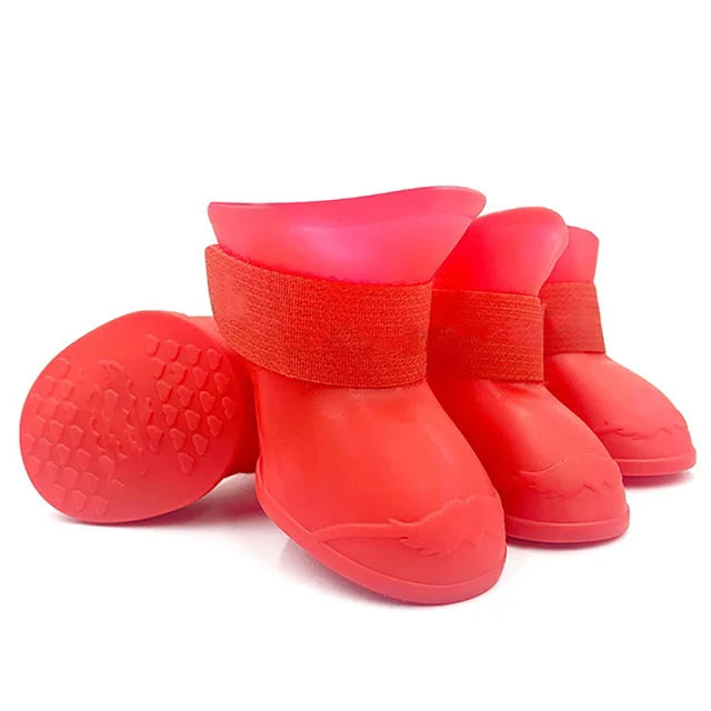Waterproof Anti-Slip Rain Boots for Dogs and Cats - 4Pcs