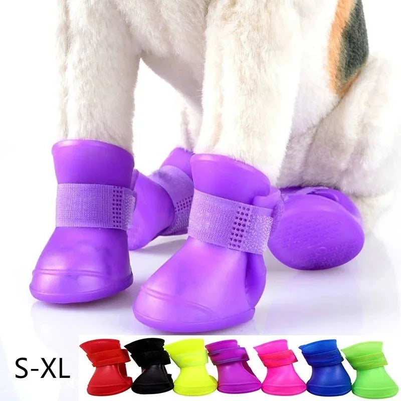 Waterproof Anti-Slip Rain Boots for Dogs and Cats - 4Pcs