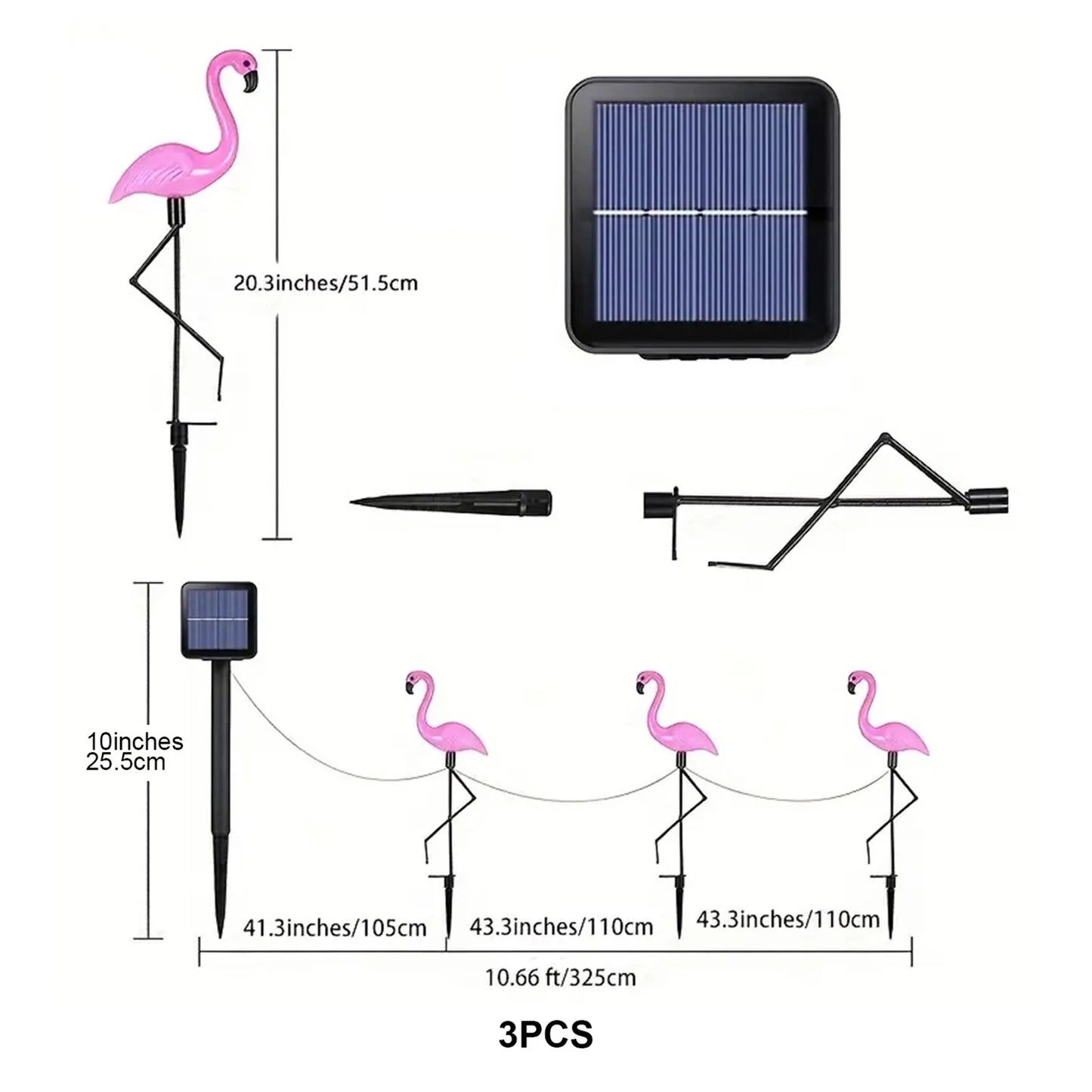 Solar Flamingo Garden Lights