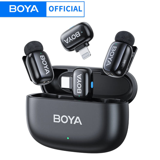 BOYA Mini Wireless Lavalier Microphone – Compact Audio for iOS & Android