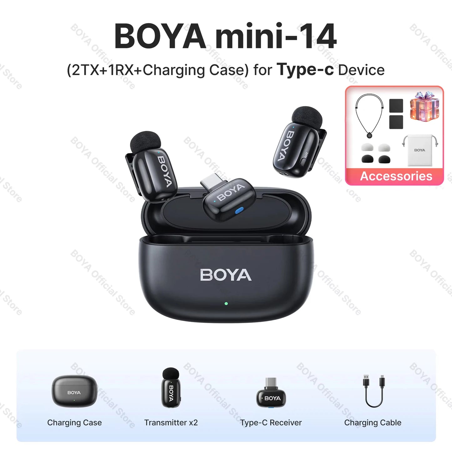 BOYA Mini Wireless Lavalier Microphone – Compact Audio for iOS & Android