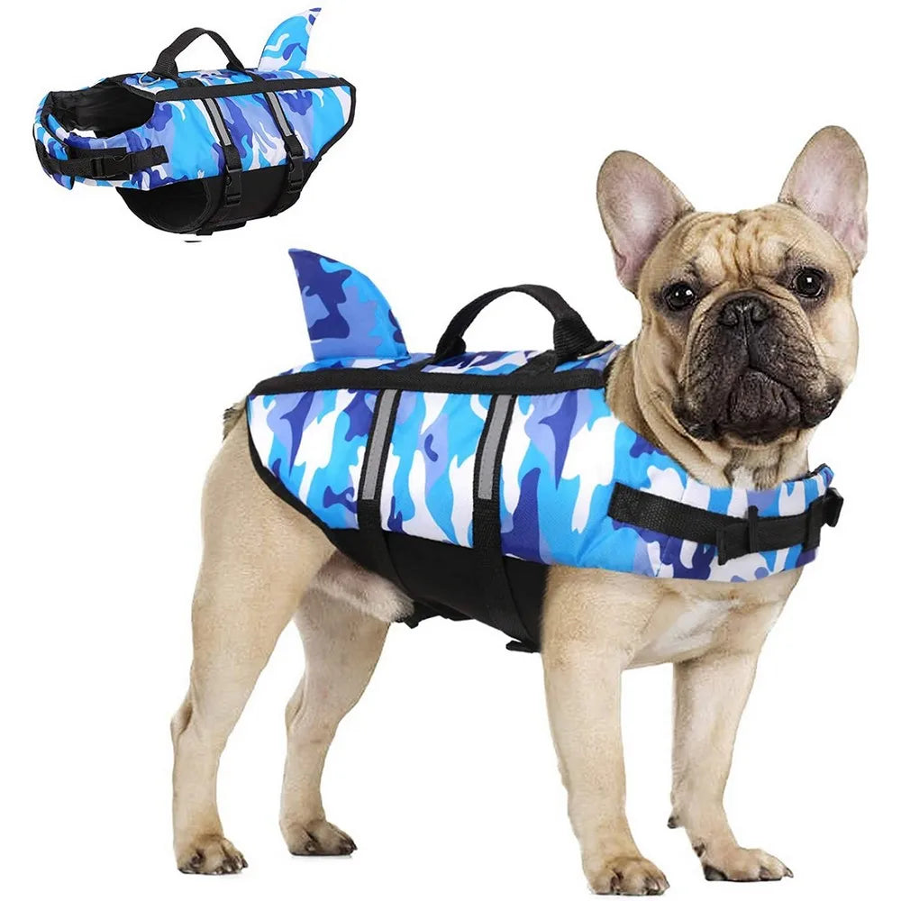 Premium Dog Life Jacket with Shark Fin – Adjustable Pet Swimming Safety Vest