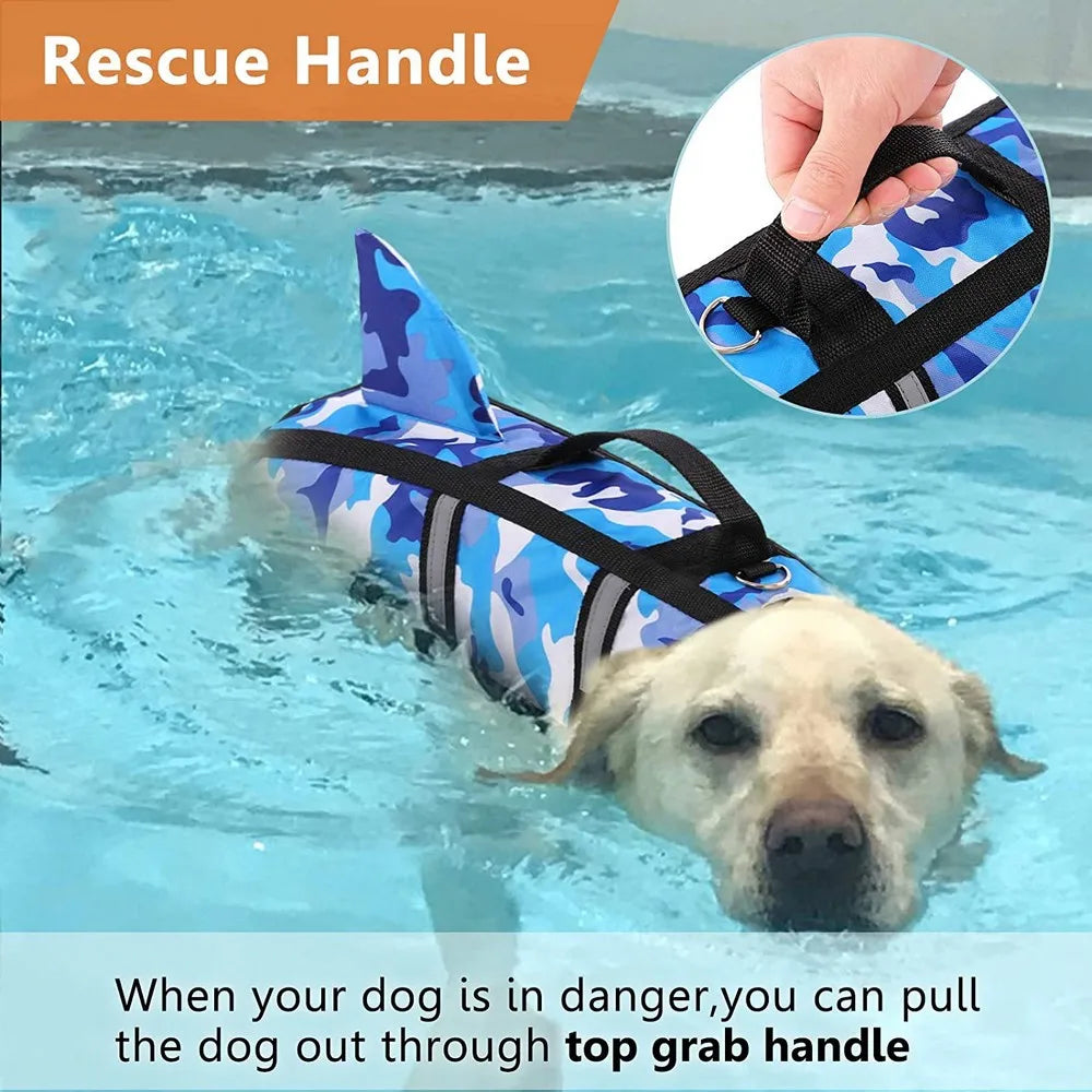 Premium Dog Life Jacket with Shark Fin – Adjustable Pet Swimming Safety Vest