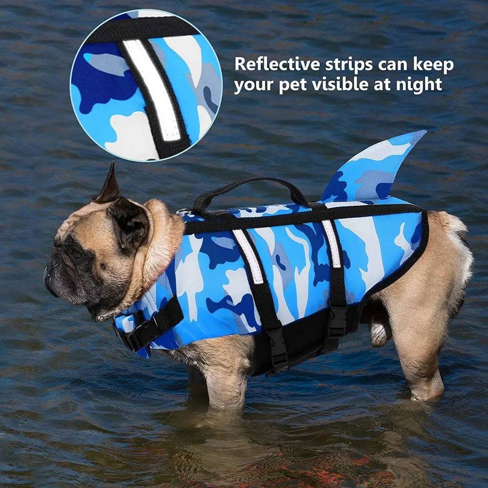 Premium Dog Life Jacket with Shark Fin – Adjustable Pet Swimming Safety Vest