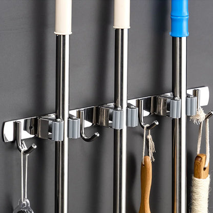 Mop & Broom Holder for Kitchen & Bathroom