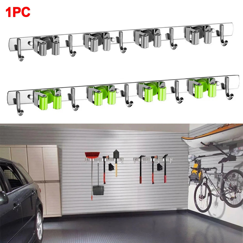 Mop & Broom Holder for Kitchen & Bathroom