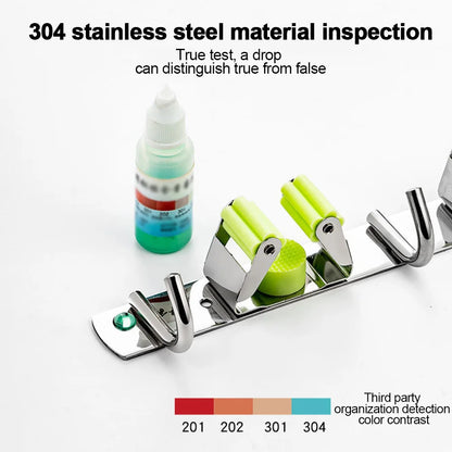 Mop & Broom Holder for Kitchen & Bathroom