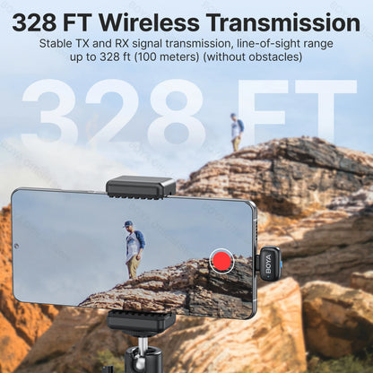 BOYA Mini Wireless Lavalier Microphone – Compact Audio for iOS & Android