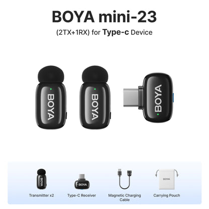 BOYA Mini Wireless Lavalier Microphone – Compact Audio for iOS & Android