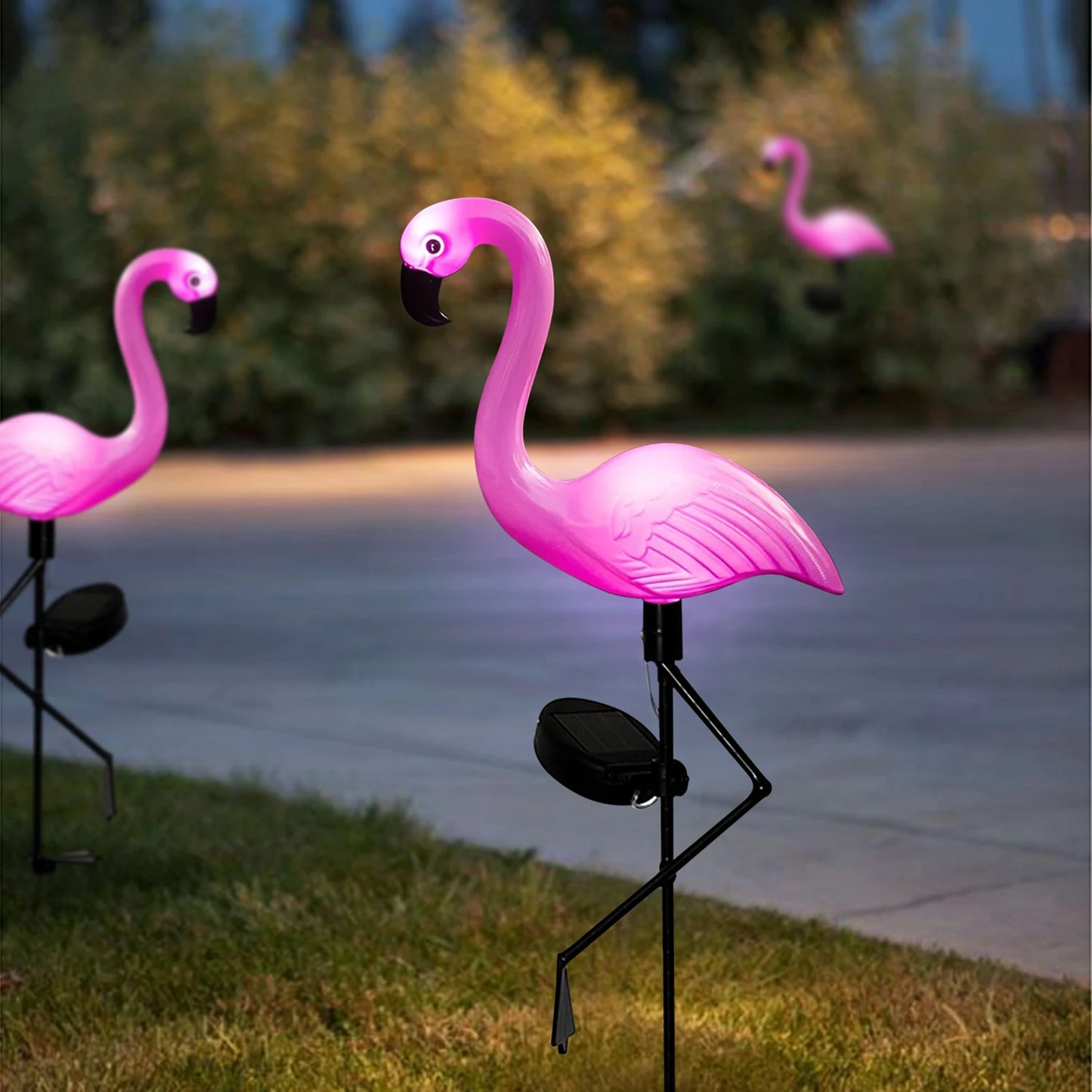 Solar Flamingo Garden Lights