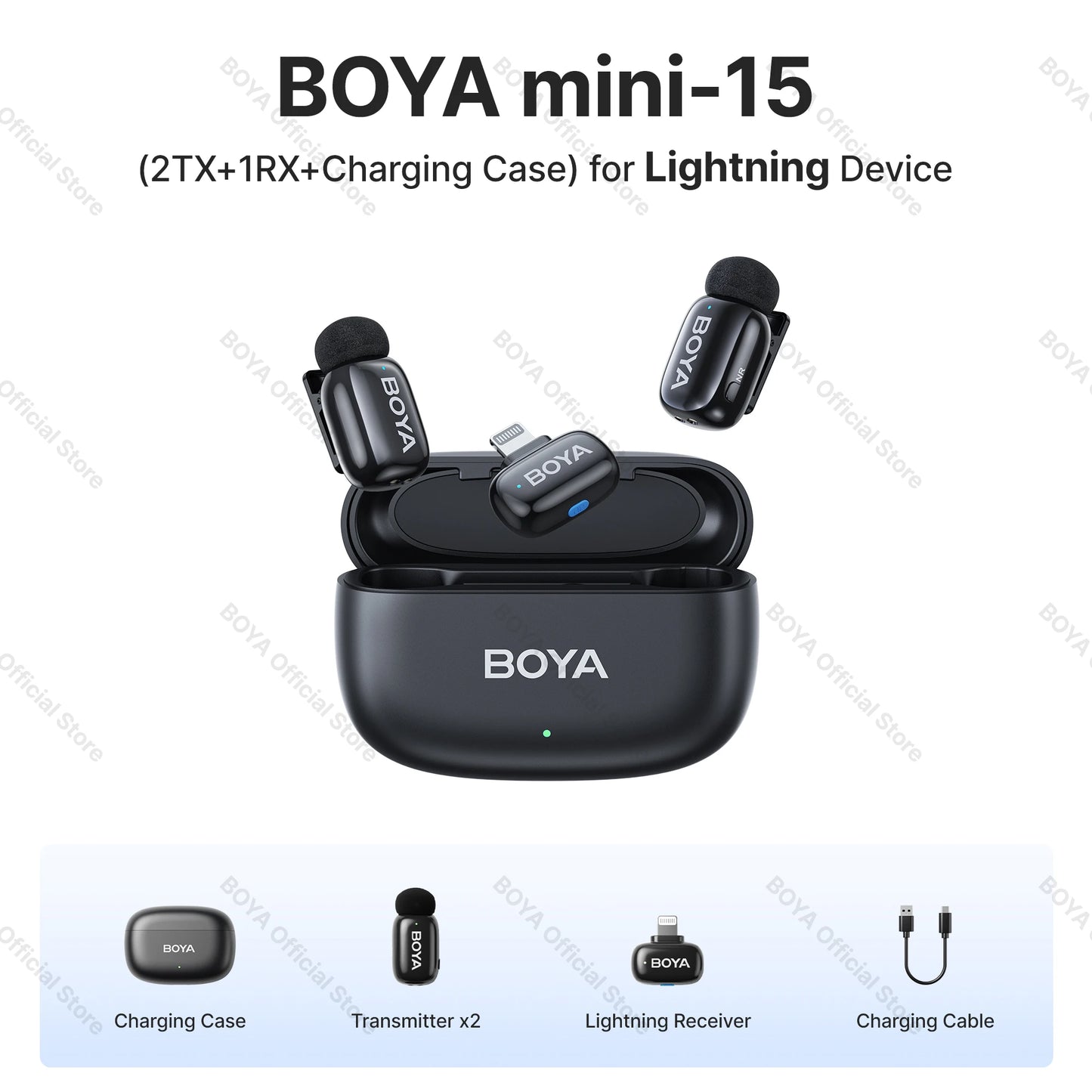 BOYA Mini Wireless Lavalier Microphone – Compact Audio for iOS & Android