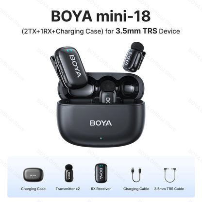 BOYA Mini Wireless Lavalier Microphone – Compact Audio for iOS & Android