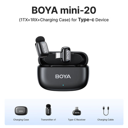 BOYA Mini Wireless Lavalier Microphone – Compact Audio for iOS & Android
