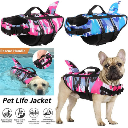 Premium Dog Life Jacket with Shark Fin – Adjustable Pet Swimming Safety Vest
